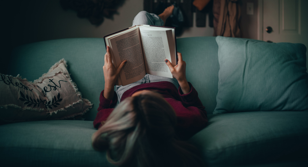 Woman reading book